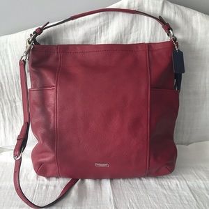 NWT Coach Park Pebble Leather Hobo Bag - Crimson